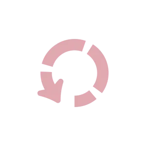 Pink circular arrow on black background.